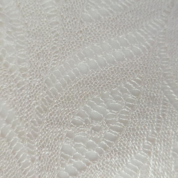 Charlotte Russe Floral Sheer Lace Crochet Feminine Blouse LARGE Purple Ivory - Picture 11 of 16